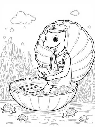 Axolotl delivering mail