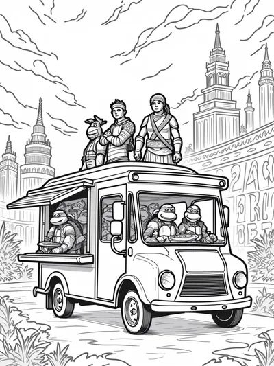 Teenage Mutant Ninja Turtles pizza truck