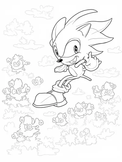 Sonic flying in a dreamland