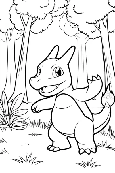 Charizard dancing in the forest