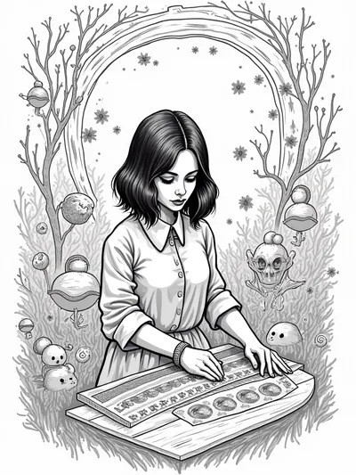 Wednesday Addams weaving shadows