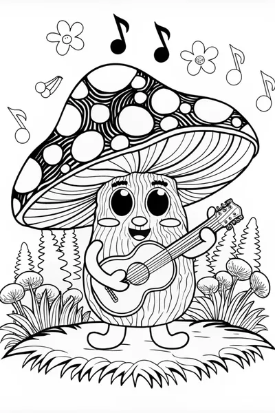 Mushroom Musician: Grooving with a Guitar