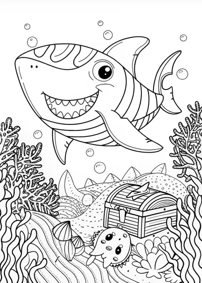 A cartoon shark
