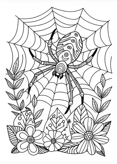 Spider in a Web at Twilight