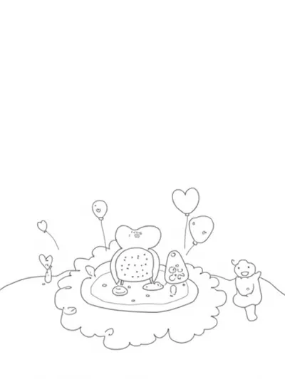 Heart-shaped planet picnic