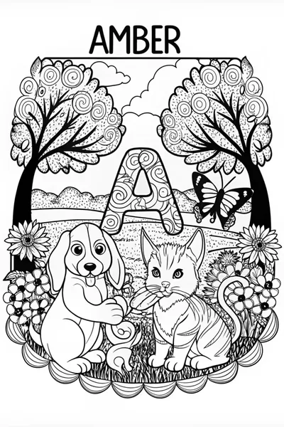 Amber’s Animal Friends Coloring Page