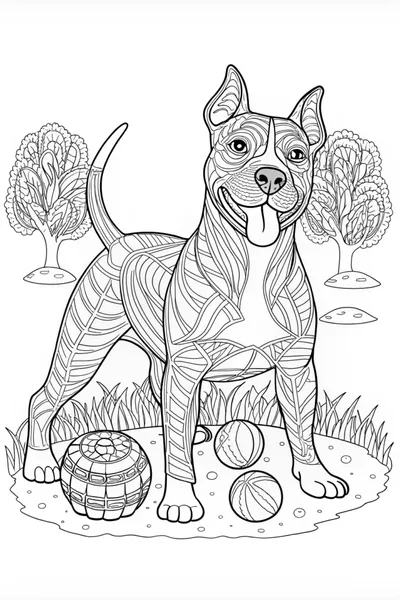 Loyal Pitbull Coloring Page
