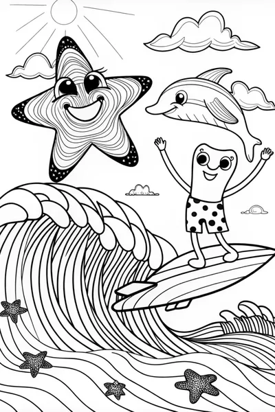 Dolphin’s Magical Ocean Adventure Coloring Page