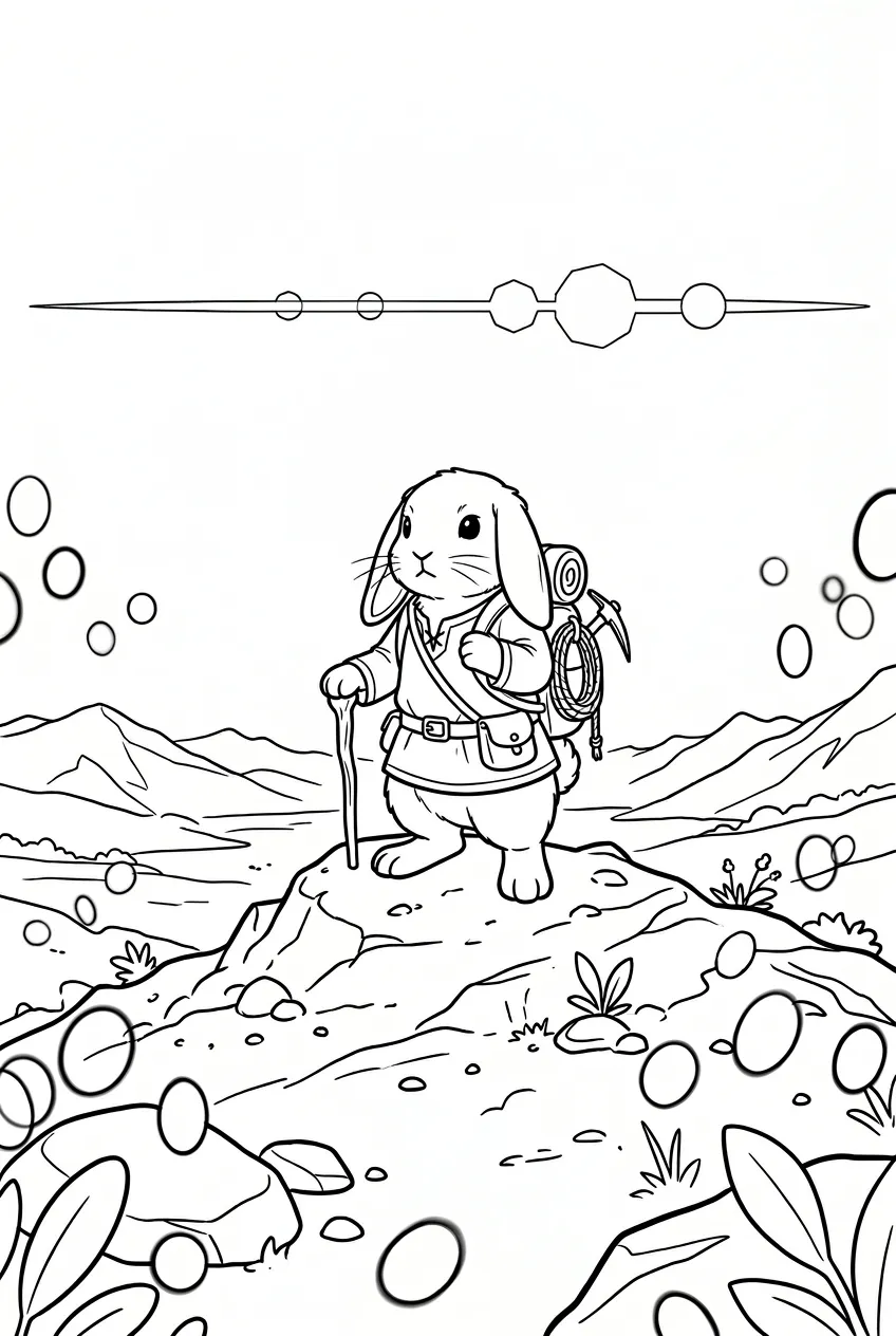Example coloring page for the Anamorphic shot prompt
