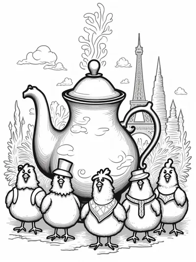 Chickens in a time-traveling teapot