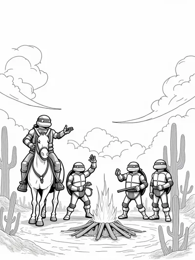 Teenage Mutant Ninja Turtles cowboys