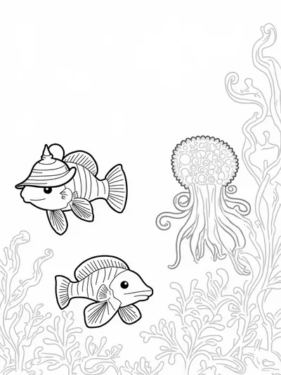 Zebra fish and lionfish adventure