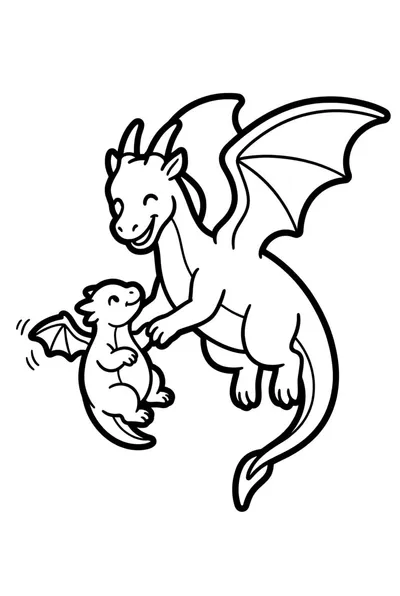 Baby Dragons Take Flight Coloring Page
