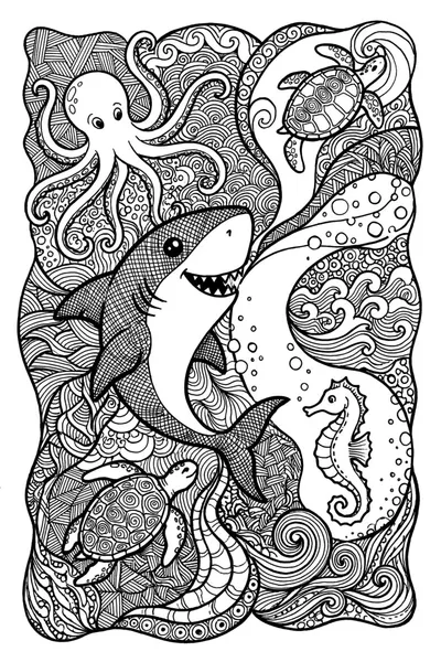 Baby Shark Friends Coloring Page
