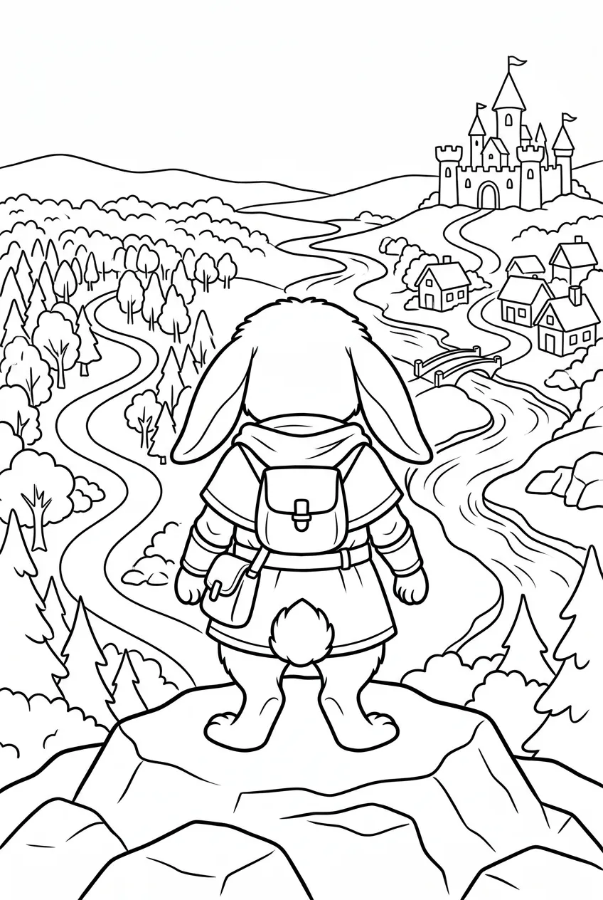 Example coloring page for the Back angle prompt