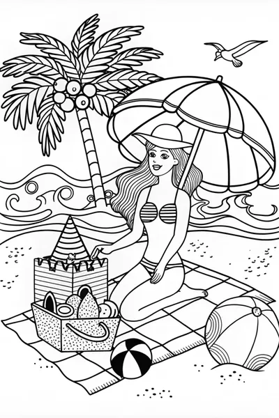 Elegant Barbie Coloring Page