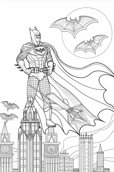 Batman in Action: Coloring Page