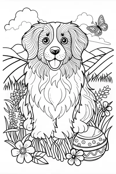 Majestic Saint Bernard Coloring Page