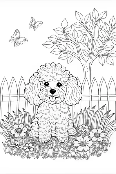Puppy Pals: Fluffy Bichon Coloring Fun
