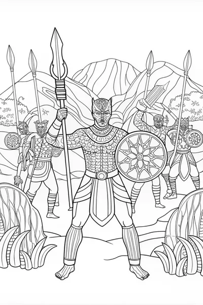 Black Panther Leading The Wakandan Army Into Battle