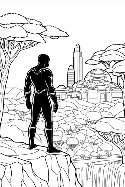 Black Panther on the Prowl Coloring Page