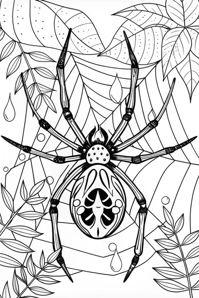 Giant Spider in the Countryside Coloring Page