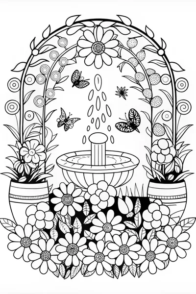 Blooming Garden Wonderland Coloring Page