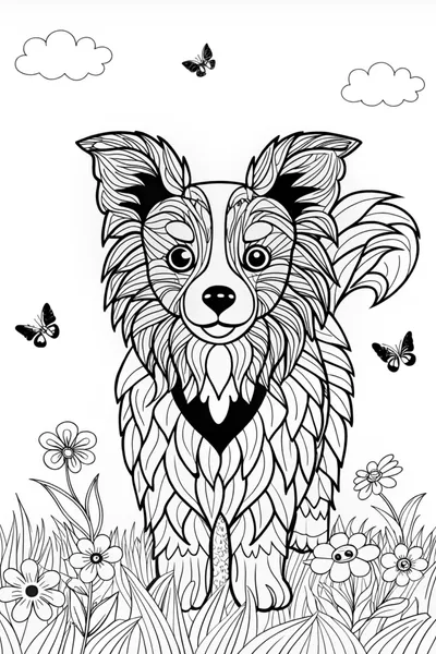 Happy Border Collie Coloring Page