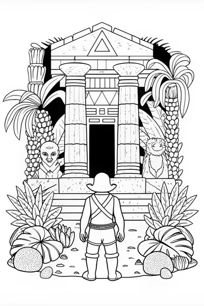 Bowser in the Temple of Power Coloring Page