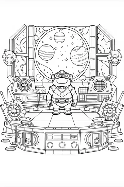 Bowser in Mecha Armor Coloring Page