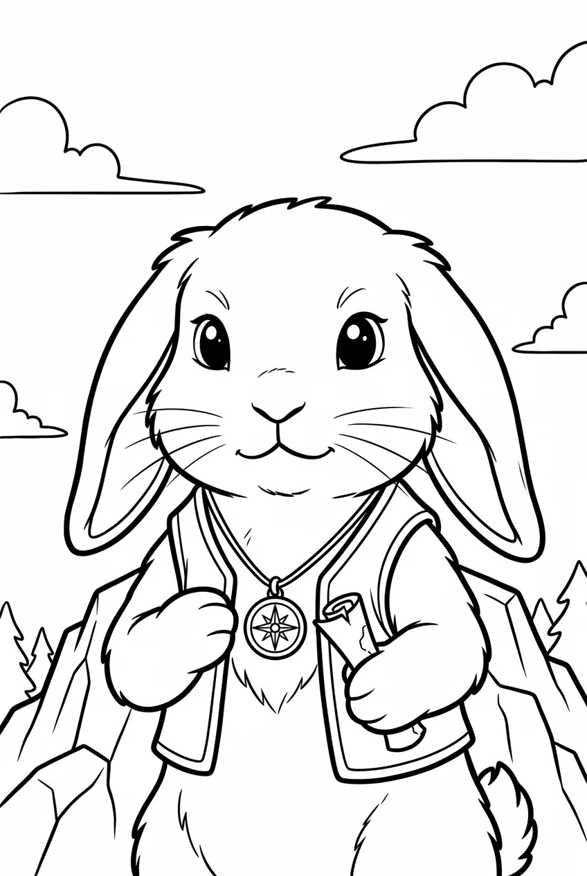 Example coloring page for the Bust shot prompt