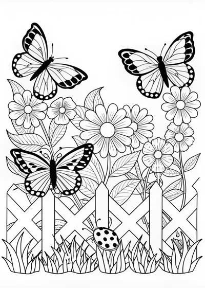 Butterfly Garden Coloring Page