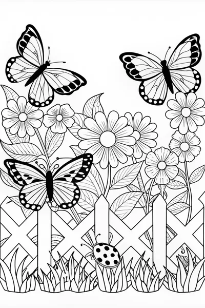 Butterfly Garden Coloring Page