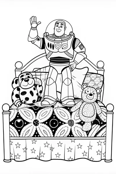 Buzz Lightyear in Action Coloring Page
