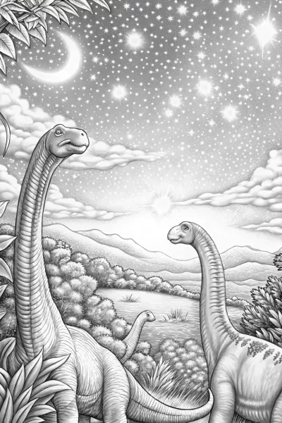 Dinosaurs observing the stars