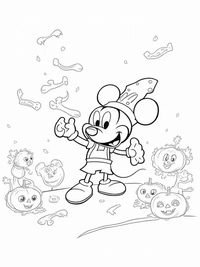 Mickey Mouse spooky pizza party