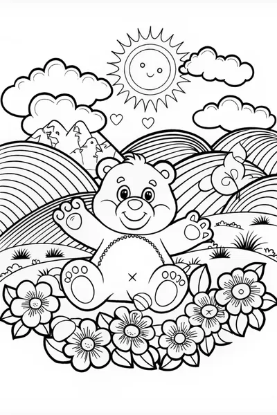 Happy Teddy Bear Coloring Fun