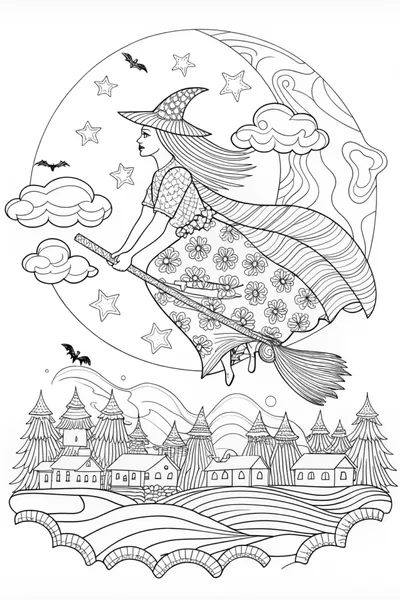 Celeste the Enchanting Witch’s Midnight Flight
