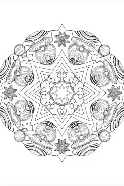 Celestial Mandala Dreams Coloring Page