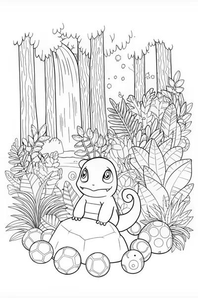 Charmander in the Mountain Landscape