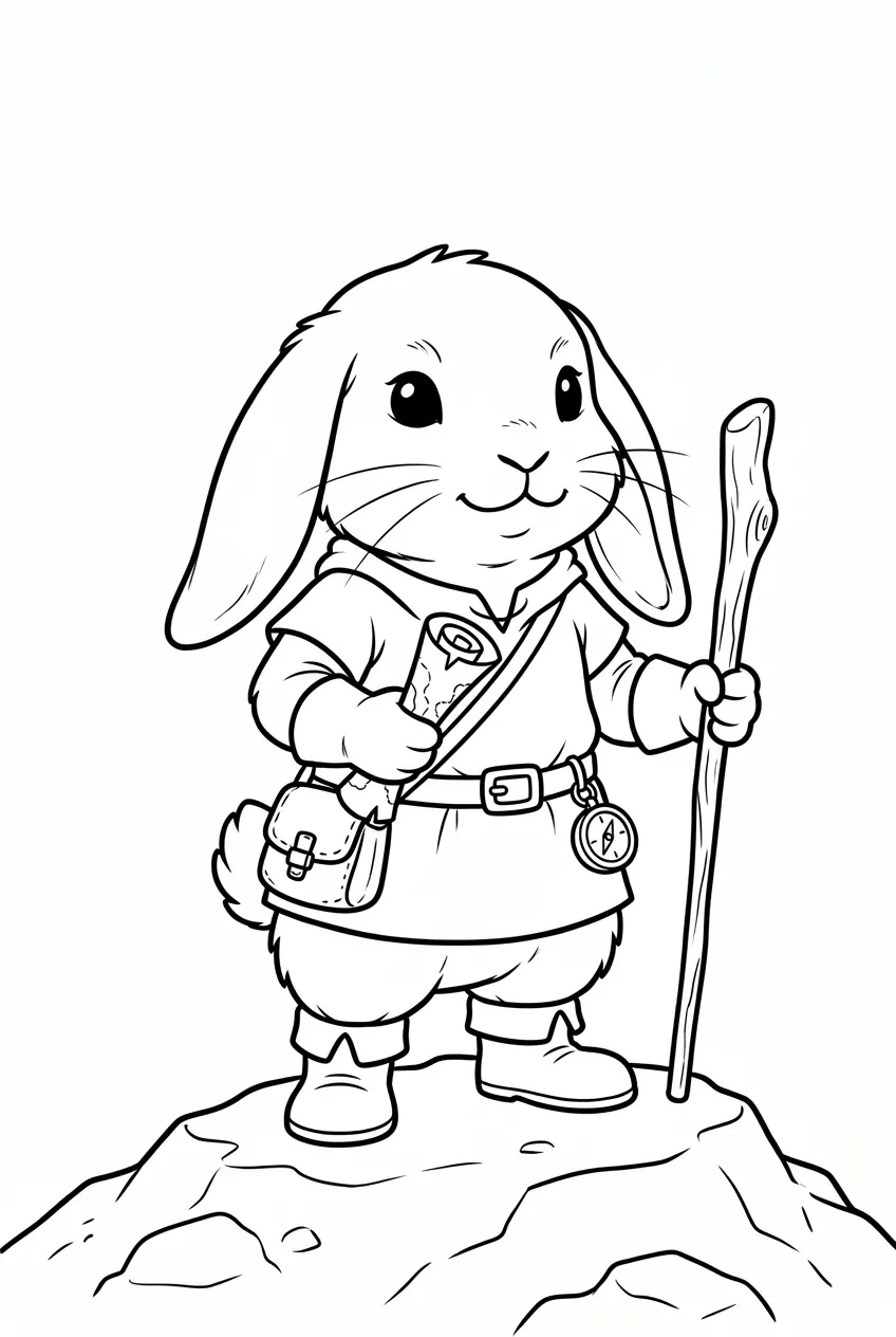 Example coloring page for the Close-up prompt