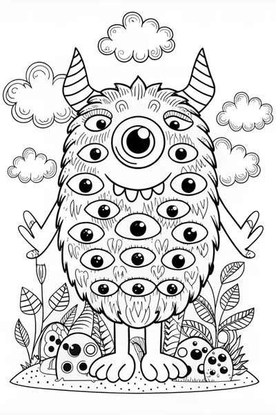 Color the Multi-Eyed Monster!