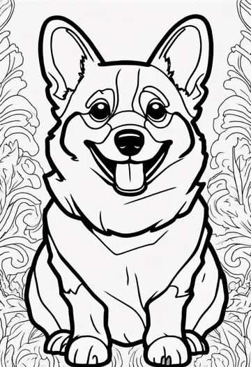 A coloring page of Corgi