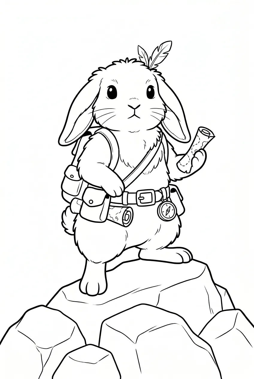 Example coloring page for the Cowboy shot prompt