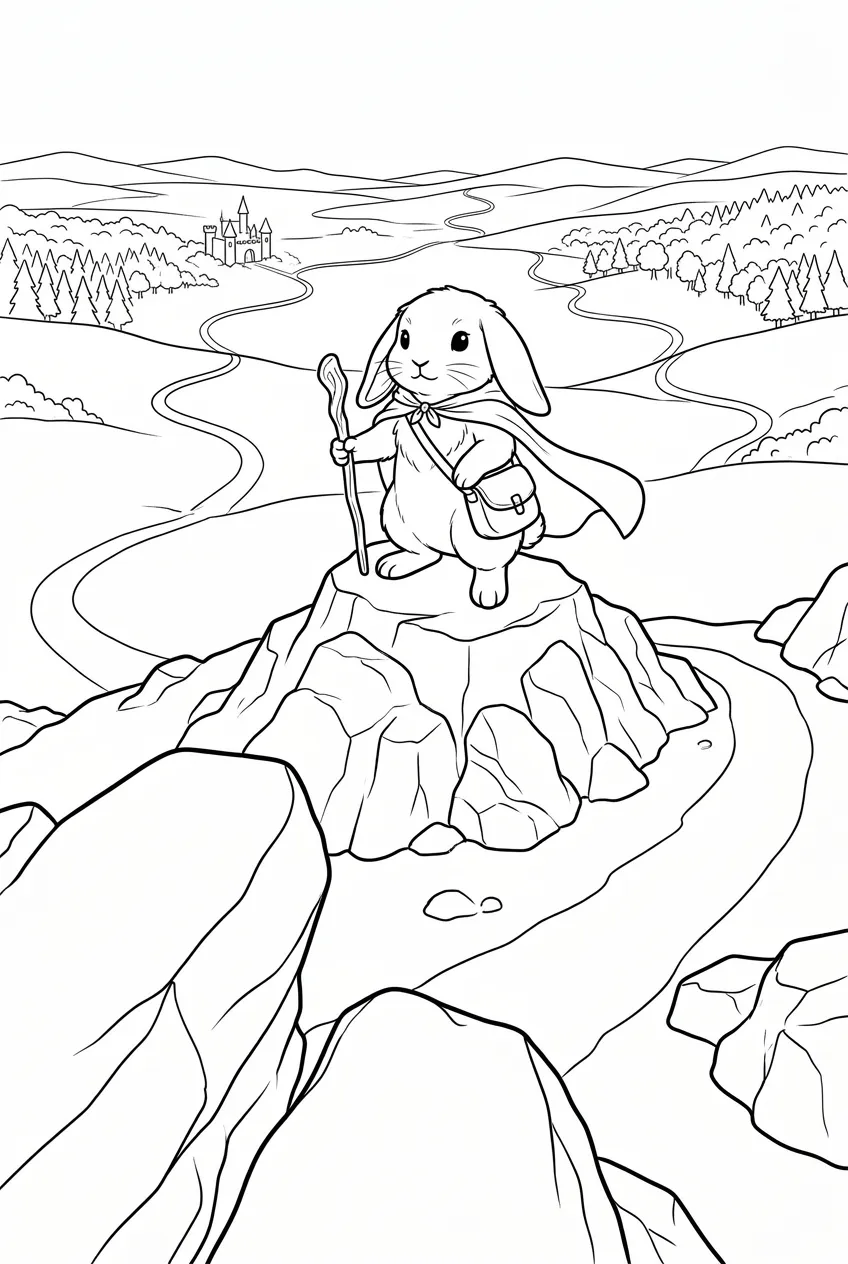 Example coloring page for the Crane shot prompt