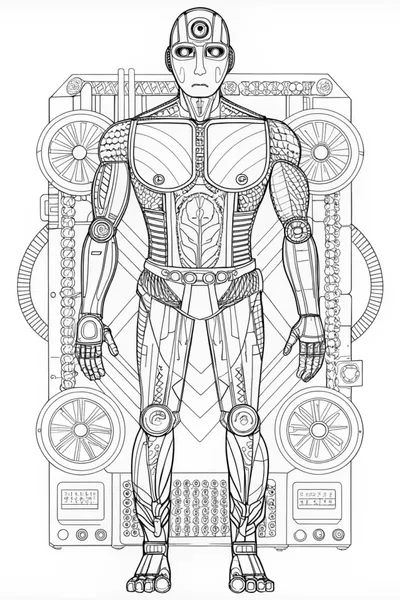 Cybercat on a Scenic Mountain Adventure