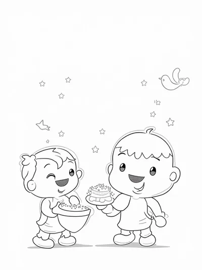 Bluey and Bingo baking in the sky