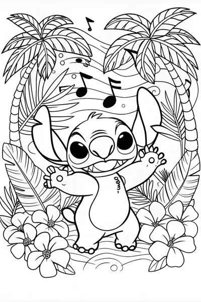 Stitch’s Adventure Fun Coloring Page
