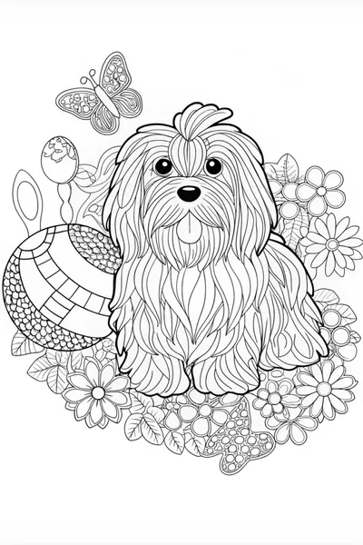 Adorable Puppy Coloring Page