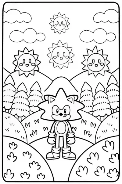 Sonic the Hedgehog Weather Wizards Coloring Page